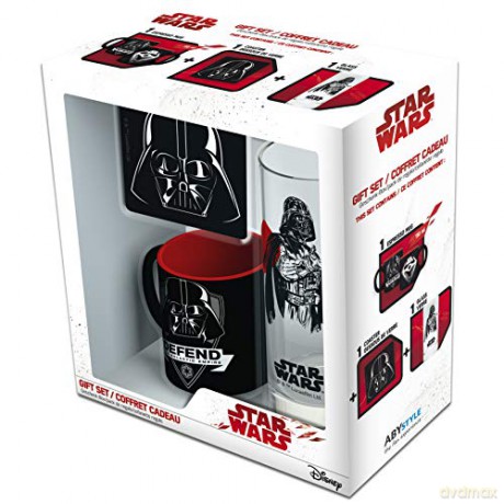 STAR WARS Pck Glass 29cl + Coaster + new Mini Kubek Darth Vader (Gwiezdne Wojny)