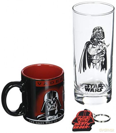 STAR WARS Pck Glasses 29cl + KeyringPVC + Mini Kubek Dark Vador (Gwiezdne Wojny)