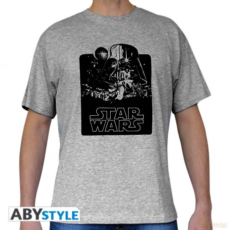 STAR WARS T shirt Vintage man SS sport grey 150gr (Gwiezdne Wojny) L