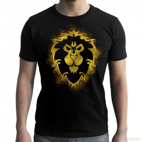 WORLD OF WARCRAFT T-shirt Alliance man SS black new fit M
