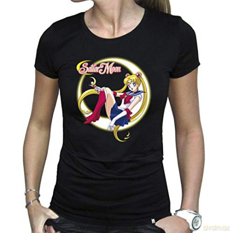SAILOR MOON T-shirt Sailor Moon woman SS black basic XL