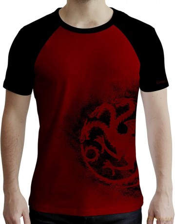 GAME OF THRONES T-shirt Targaryen man SS red & black premium (Gra o Tron) L