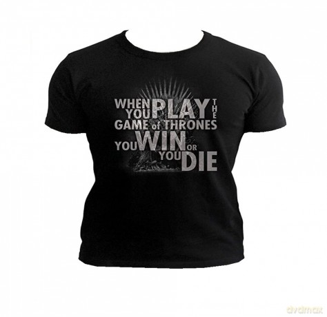 GAME OF THRONES T-shirt 'Quote Trone man SS black new fit (Gra o Tron) XL