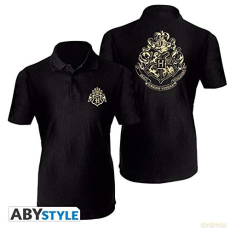 HARRY POTTER Polo Shirt Hogwarts man SS black XL