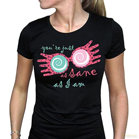 HARRY POTTER T-shirt Luna Lovegood woman SS black basic L
