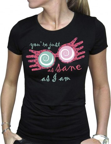 HARRY POTTER T-shirt Luna Lovegood woman SS black basic M