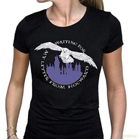 HARRY POTTER T-shirt Hedwig woman SS black basic M
