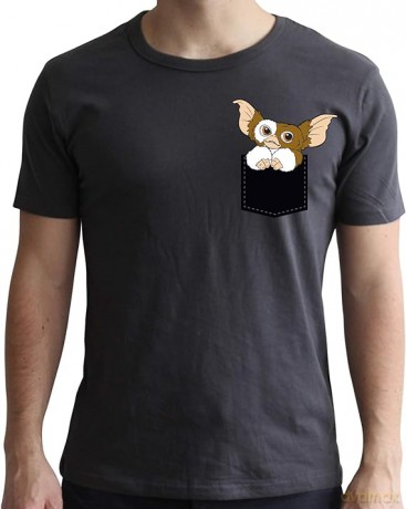 GREMLINS T-shirt Pocket Gizmo man SS dark grey new fit L
