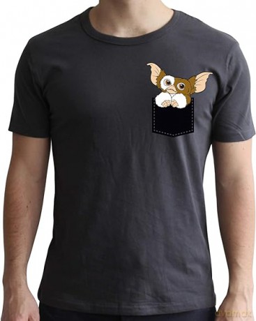 GREMLINS T-shirt Pocket Gizmo man SS dark grey new fit M