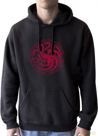 GAME OF THRONES Sweat Targaryen man without zip black (Gra o Tron)