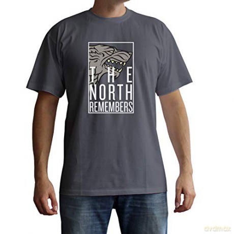 GAME OF THRONES T-shirt The North Remembers man SS grey basic (Gra o Tron) L