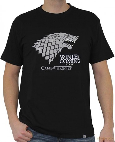 GAME OF THRONES T-shirt Winter is coming man SS black basic (Gra o Tron) S
