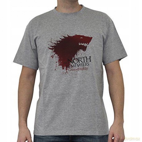 GAME OF THRONES T-shirt The North... man SS sport grey basic (Gra o Tron) XXL