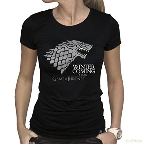 GAME OF THRONES T-shirt Winter is coming woman SS black basic (Gra o Tron) L