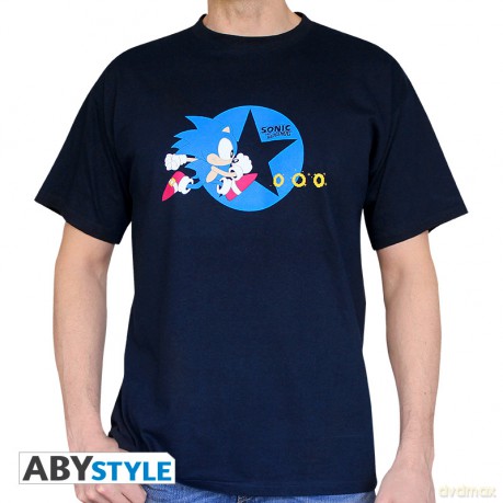 SONIC T-shirt Running man SS navy basic L