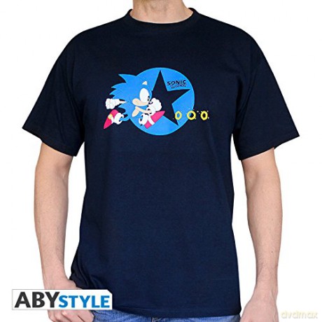 SONIC T-shirt Running man SS navy basic XXL
