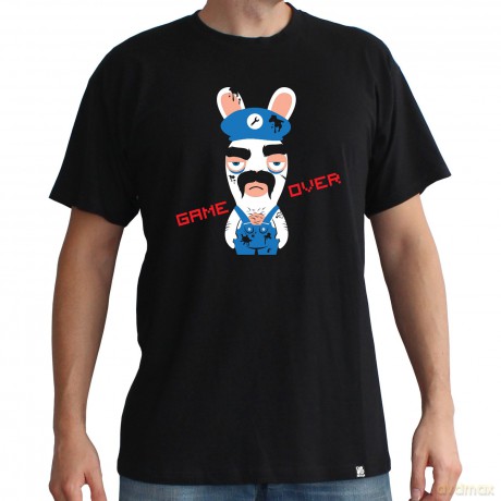 LAPINS CRETINS T-shirt Game Over man SS black New fit M