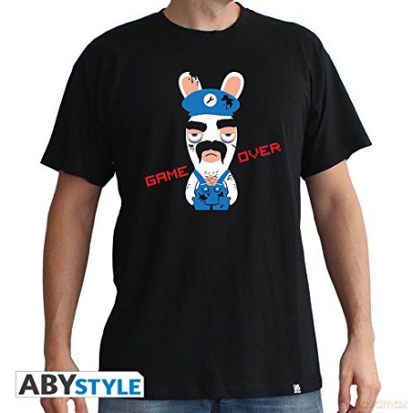 LAPINS CRETINS T-shirt Game Over man SS black New fit L