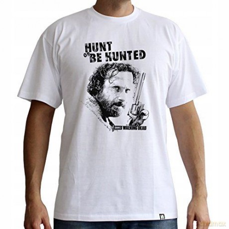 THE WALKING DEAD T-shirt Hunt Or Be Hunted man SS white basic M