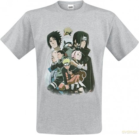 NARUTO SHIPPUDEN T-shirt Group man SS sport grey basic L