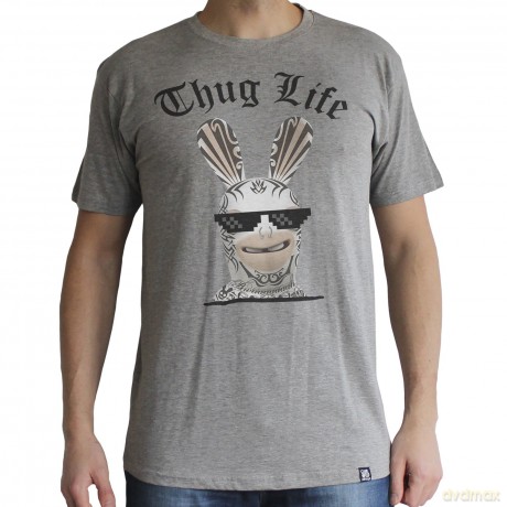 LAPINS CRETINS T-shirt Thug Life man SS sport grey basic M