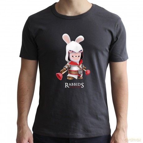 RAVING RABBIDS T-shirt Spoof Creed man SS dark grey new fit S