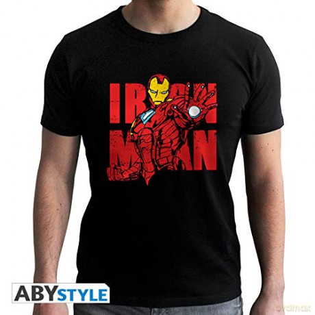 MARVEL T-shirt Iron Man Graphic man SS black new fit XL