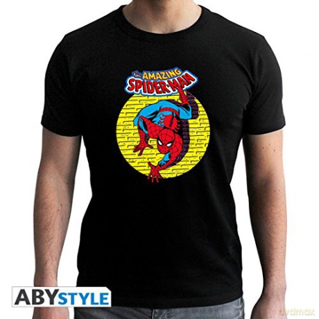 MARVEL T-shirt Spider-Man Vintage man SS black new fit L