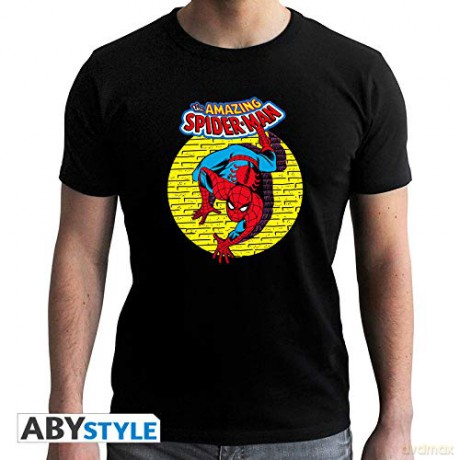 MARVEL T-shirt Spider-Man Vintage man SS black new fit XXL