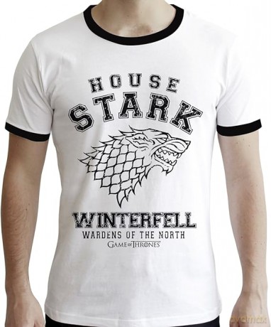 GAME OF THRONES T-shirt House Stark man SS white premium (Gra o Tron) M