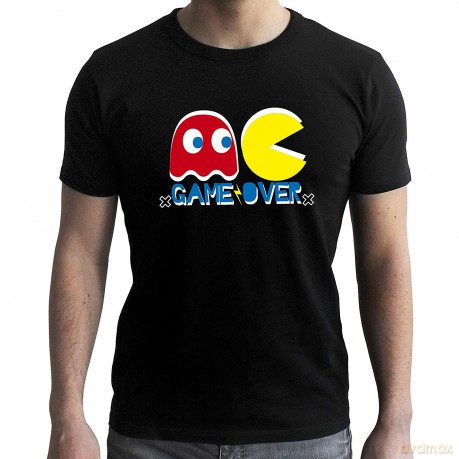 PAC-MAN T-shirt Game Over man SS black new fit L