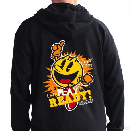 PAC-MAN Hoodie Let's play man Black