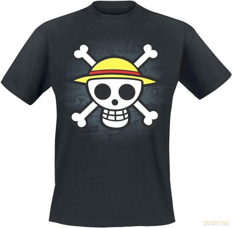 ONE PIECE T-shirt Skull with map man SS black basic XXL