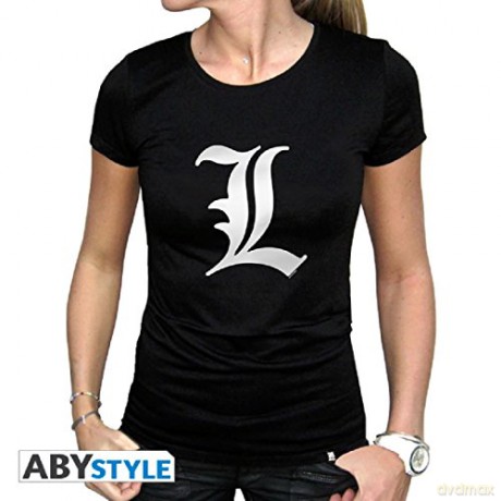 DEATH NOTE T-shirt L tribute woman SS black basic M