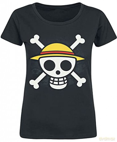 ONE PIECE T-shirt Skull with map woman SS black basic (GD) XL