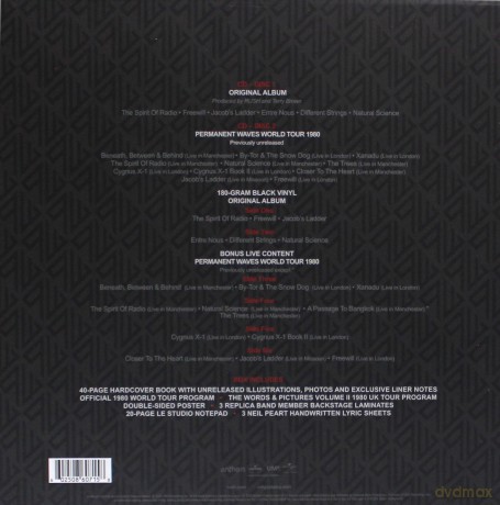 Rush: Permament Waves - 40th Anniversary (Limited) [3xWinyl]+[2CD]