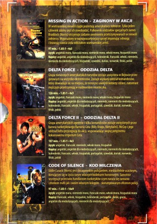 Gwiazdy kina: Chuck Norris - Zaginiony w akcji / Oddział Delta 1/ Oddział Delta 2 / Kod milczenia BOX [4DVD]