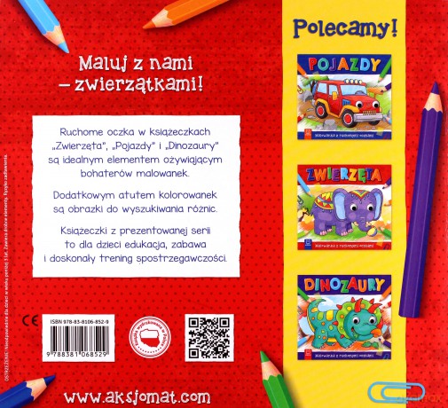Zwierzęta. Malowanka z ruchomymi oczkami - Sylwia Kajdana [KSIĄŻKA]