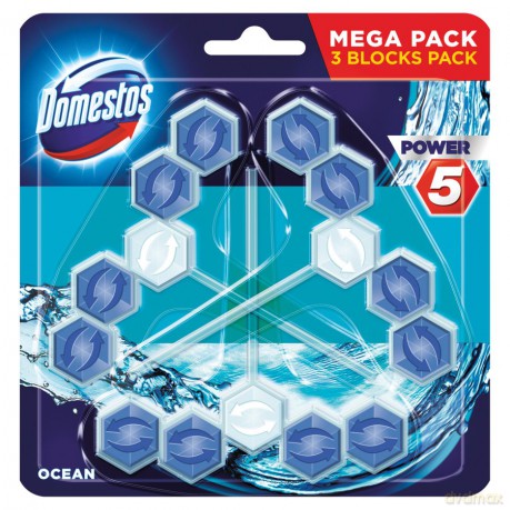 Domestos Ocean TRIO Kostka WC Power 5 koszyk 3x55g