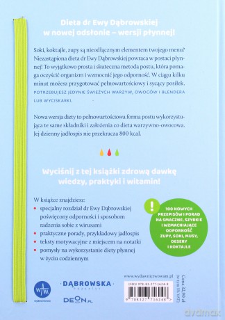 Dieta warzywno-owocowa dr Ewy Dąbrowskiej w postaci płynnej. Zupy, soki, koktajle, przekąski - Beata Anna Dąbrowska [KSIĄŻKA]