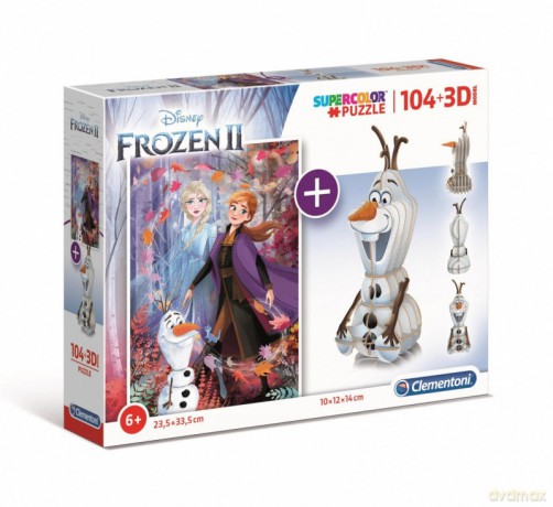 CLEMENTONI 104 el. +3D Model Frozen 2 [PUZZLE]