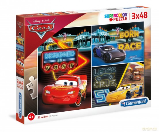 CLEMENTONI 3x48 el. Auta [PUZZLE]