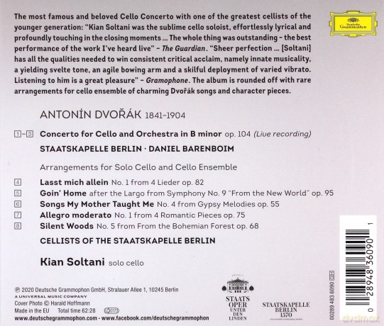 Kian Soltani: Dvorak Cello Concerto [CD]