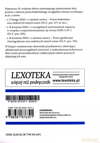 Prawo budowlane Warunki techniczne w.30/2020 i inne akty prawne [KSIĄŻKA]