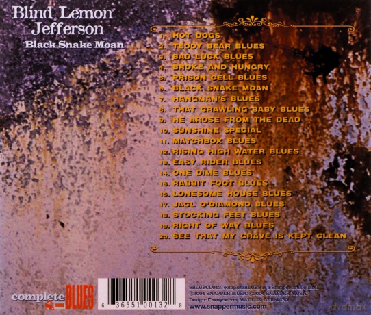 Blind Lemon Jefferson: Black Snake Moan [CD]