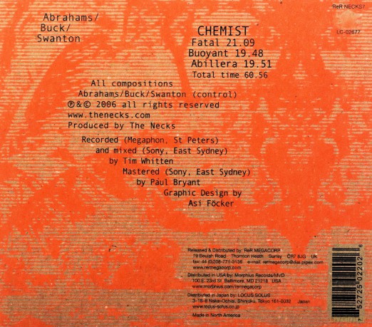 Necks: Chemist [CD]