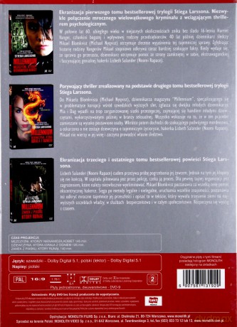Millennium Trylogia: Mężczyźni, którzy nienawidzą kobiet / Dziewczyna, która igrała z ogniem / Zamek z piasku, który runął [BOX] [3DVD]