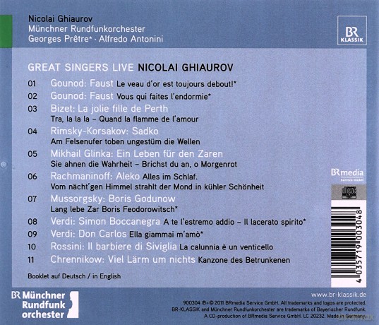 Nicolai Ghiaurov: Great Singers Live [CD]