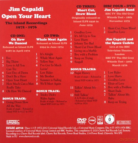 Jim Capaldi: Open Your Heart - The Island [4CD]