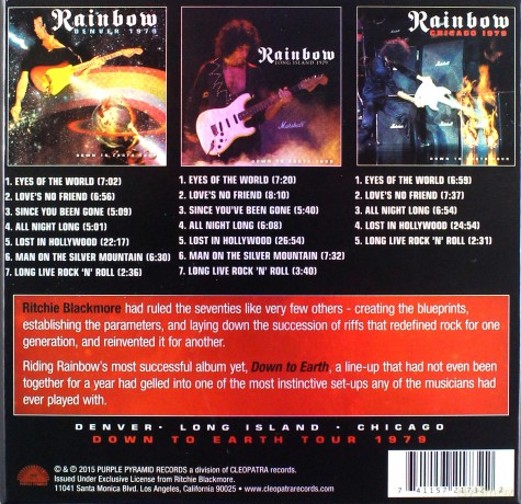 Rainbow: The Down To Earth Tour 1979 [3CD]